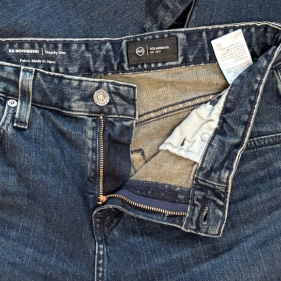 AG Adriano Goldschmied Ex Boyfriend Slouchy Slim Crop Blue Denim Jeans Size 28 - Picture 6 of 13